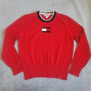 Tommy Hilfiger Vibrant Red Knit Sweater Size L